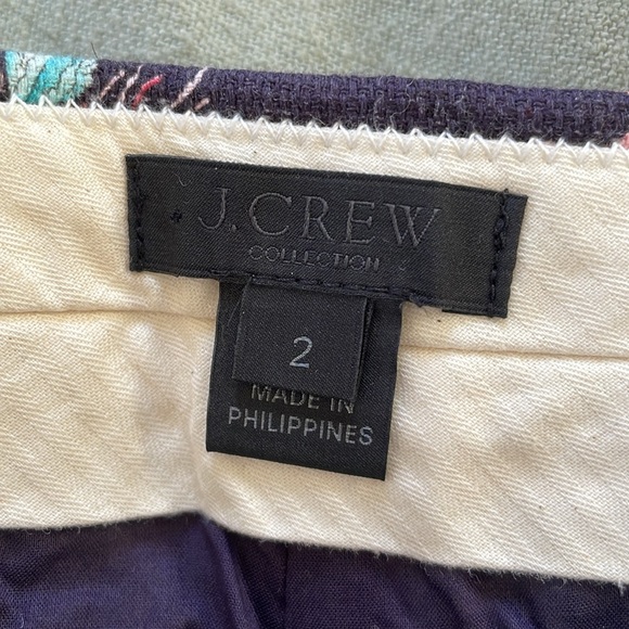 Fish patterned cotton cropped j. crew pants, never worn but no tags. - Picture 3 of 6